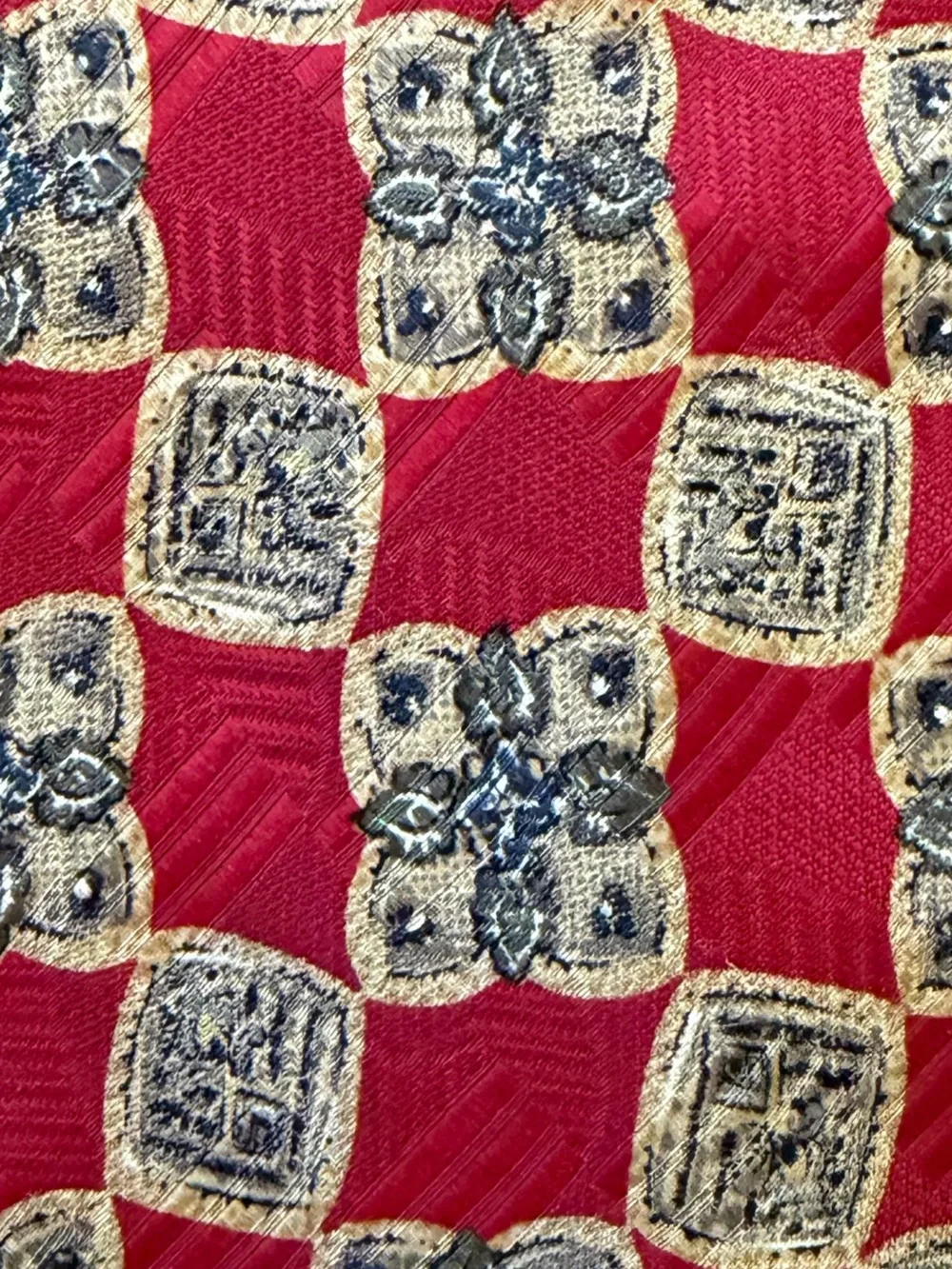 Robert Talbott Crimson and Navy Medallion Silk Tie